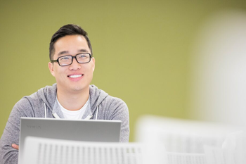 Student sitting in classroom
